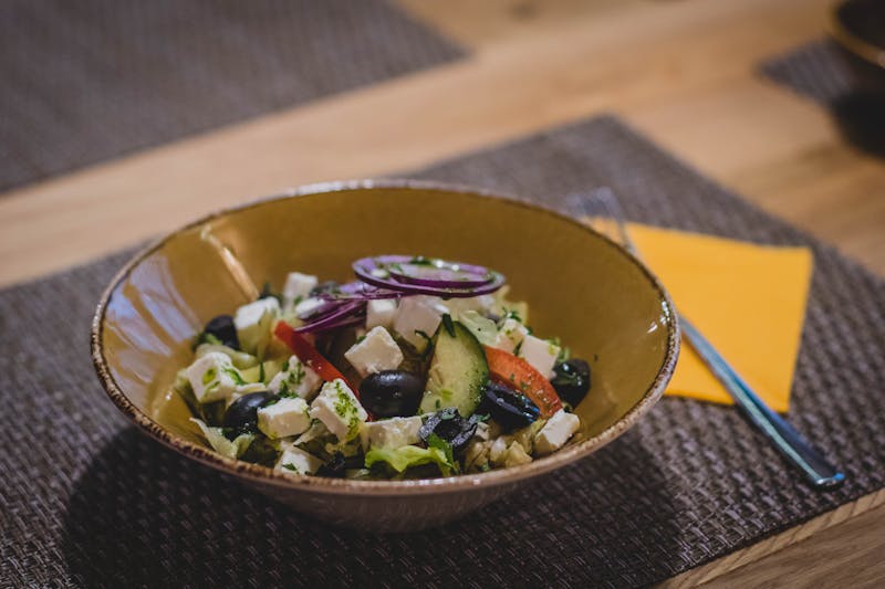 Greek Salad with olives feta and vegetables